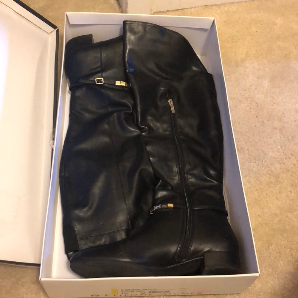 Gorgeous black leather over knee boots